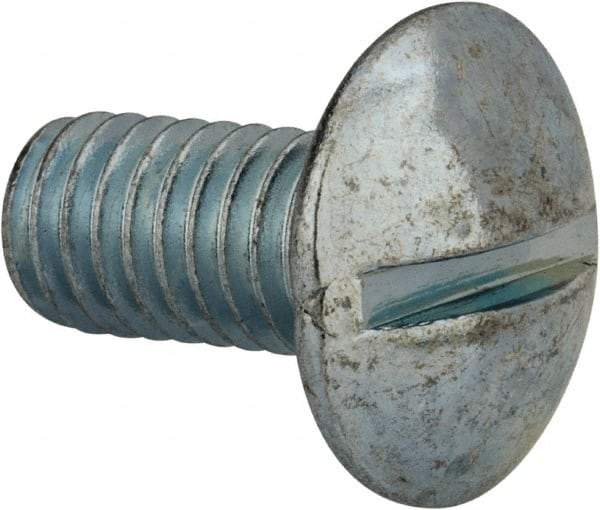 Value Collection - 3/8-16 UNC, 3/4" Length Under Head Slotted Drive Machine Screw - Truss Head, Grade 2 Steel, Zinc-Plated Finish, Without Washer - Industrial Tool & Supply
