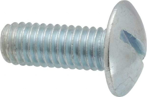 Value Collection - 3/8-16 UNC, 1" Length Under Head Slotted Drive Machine Screw - Truss Head, Grade 2 Steel, Zinc-Plated Finish, Without Washer - Industrial Tool & Supply