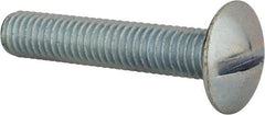 Value Collection - 3/8-16 UNC, 2" Length Under Head Slotted Drive Machine Screw - Truss Head, Grade 2 Steel, Zinc-Plated Finish, Without Washer - Industrial Tool & Supply