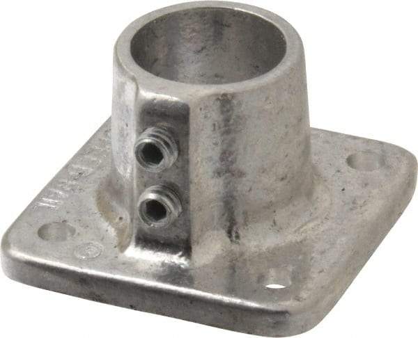 Hollaender - 1" Pipe, Base Flange, Aluminum Alloy Flange Pipe Rail Fitting - Bright Finish - Industrial Tool & Supply