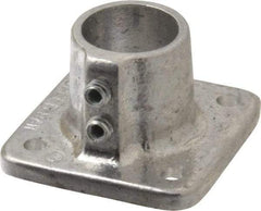 Hollaender - 1" Pipe, Base Flange, Aluminum Alloy Flange Pipe Rail Fitting - Bright Finish - Industrial Tool & Supply