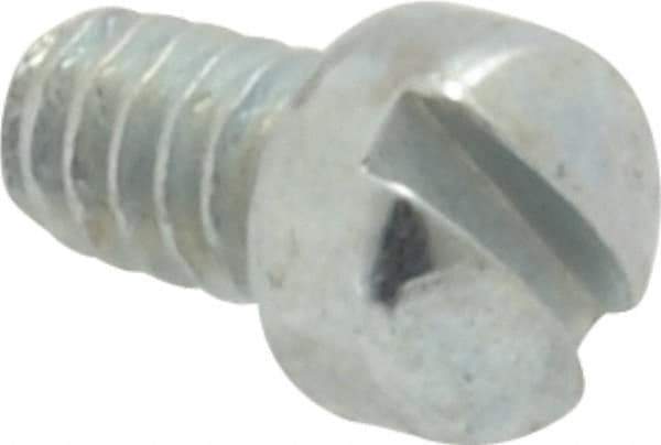 Value Collection - #4-40 UNC, 3/16" Length Under Head Slotted Drive Machine Screw - Fillister Head, Grade J82 Steel, Zinc-Plated Finish, Without Washer - Industrial Tool & Supply