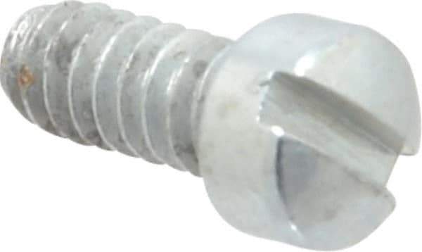 Value Collection - #4-40 UNC, 1/4" Length Under Head Slotted Drive Machine Screw - Fillister Head, Grade J82 Steel, Zinc-Plated Finish, Without Washer - Industrial Tool & Supply