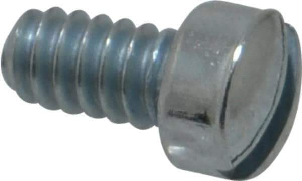 Value Collection - #6-32 UNC, 1/4" Length Under Head Slotted Drive Machine Screw - Fillister Head, Grade J82 Steel, Zinc-Plated Finish, Without Washer - Industrial Tool & Supply