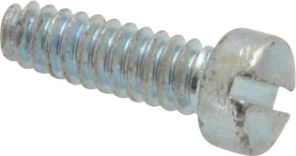 Value Collection - #6-32 UNC, 7/16" Length Under Head Slotted Drive Machine Screw - Fillister Head, Grade 2 Steel, Zinc-Plated Finish, Without Washer - Industrial Tool & Supply