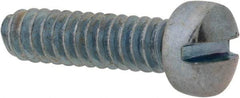Value Collection - #6-32 UNC, 1/2" Length Under Head Slotted Drive Machine Screw - Fillister Head, Grade 2 Steel, Zinc-Plated Finish, Without Washer - Industrial Tool & Supply