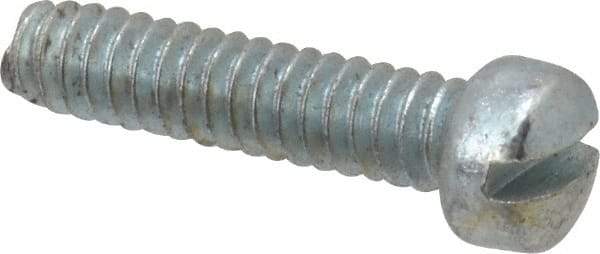 Value Collection - #6-32 UNC, 5/8" Length Under Head Slotted Drive Machine Screw - Fillister Head, Grade J82 Steel, Zinc-Plated Finish, Without Washer - Industrial Tool & Supply
