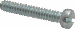 Value Collection - #6-32 UNC, 3/4" Length Under Head Slotted Drive Machine Screw - Fillister Head, Grade 2 Steel, Zinc-Plated Finish, Without Washer - Industrial Tool & Supply