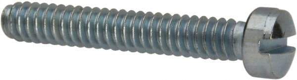Value Collection - #6-32 UNC, 7/8" Length Under Head Slotted Drive Machine Screw - Fillister Head, Grade J82 Steel, Zinc-Plated Finish, Without Washer - Industrial Tool & Supply