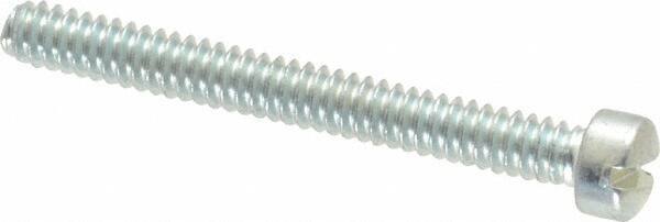 Value Collection - #6-32 UNC, 1-1/4" Length Under Head Slotted Drive Machine Screw - Fillister Head, Grade 2 Steel, Zinc-Plated Finish, Without Washer - Industrial Tool & Supply