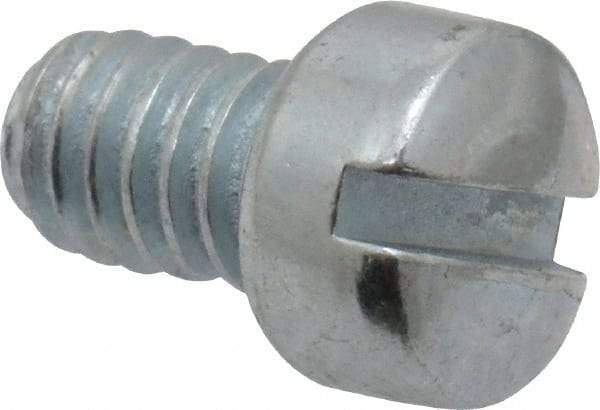Value Collection - #8-32 UNC, 1/4" Length Under Head Slotted Drive Machine Screw - Fillister Head, Grade J82 Steel, Zinc-Plated Finish, Without Washer - Industrial Tool & Supply