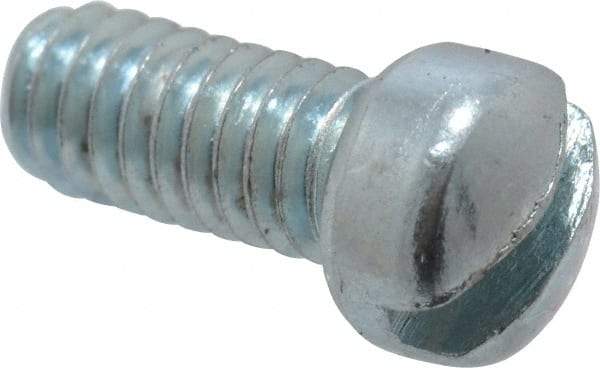 Value Collection - #8-32 UNC, 3/8" Length Under Head Slotted Drive Machine Screw - Fillister Head, Grade 2 Steel, Zinc-Plated Finish, Without Washer - Industrial Tool & Supply