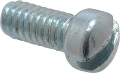 Value Collection - #8-32 UNC, 3/8" Length Under Head Slotted Drive Machine Screw - Fillister Head, Grade 2 Steel, Zinc-Plated Finish, Without Washer - Industrial Tool & Supply
