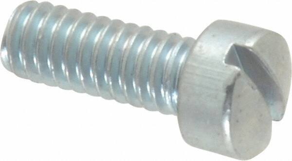 Value Collection - #8-32 UNC, 7/16" Length Under Head Slotted Drive Machine Screw - Fillister Head, Grade J82 Steel, Zinc-Plated Finish, Without Washer - Industrial Tool & Supply