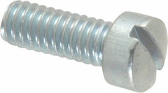 Value Collection - #8-32 UNC, 7/16" Length Under Head Slotted Drive Machine Screw - Fillister Head, Grade J82 Steel, Zinc-Plated Finish, Without Washer - Industrial Tool & Supply