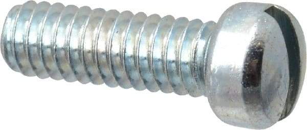 Value Collection - #8-32 UNC, 1/2" Length Under Head Slotted Drive Machine Screw - Fillister Head, Grade 2 Steel, Zinc-Plated Finish, Without Washer - Industrial Tool & Supply