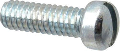 Value Collection - #8-32 UNC, 1/2" Length Under Head Slotted Drive Machine Screw - Fillister Head, Grade 2 Steel, Zinc-Plated Finish, Without Washer - Industrial Tool & Supply