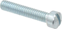 Value Collection - #8-32 UNC, 7/8" Length Under Head Slotted Drive Machine Screw - Fillister Head, Grade J82 Steel, Zinc-Plated Finish, Without Washer - Industrial Tool & Supply