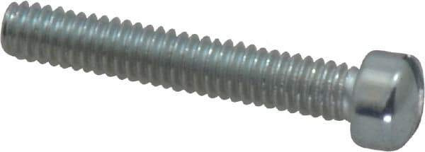 Value Collection - #8-32 UNC, 1" Length Under Head Slotted Drive Machine Screw - Fillister Head, Grade 2 Steel, Zinc-Plated Finish, Without Washer - Industrial Tool & Supply