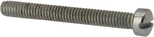 Value Collection - #8-32 UNC, 1-1/2" Length Under Head Slotted Drive Machine Screw - Fillister Head, Grade J82 Steel, Zinc-Plated Finish, Without Washer - Industrial Tool & Supply
