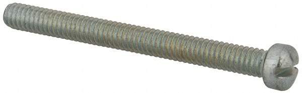 Value Collection - #8-32 UNC, 1-3/4" Length Under Head Slotted Drive Machine Screw - Fillister Head, Grade 2 Steel, Zinc-Plated Finish, Without Washer - Industrial Tool & Supply