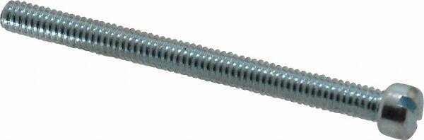 Value Collection - #8-32 UNC, 2" Length Under Head Slotted Drive Machine Screw - Fillister Head, Grade J82 Steel, Zinc-Plated Finish, Without Washer - Industrial Tool & Supply