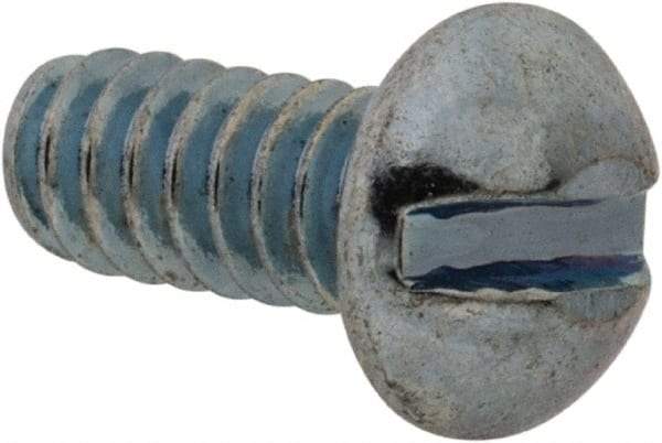 Value Collection - #10-24 UNC, 5/8" Length Under Head Slotted Drive Machine Screw - Fillister Head, Grade J82 Steel, Zinc-Plated Finish, Without Washer - Industrial Tool & Supply