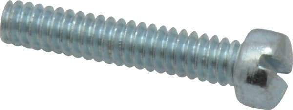 Value Collection - #10-24 UNC, 1" Length Under Head Slotted Drive Machine Screw - Fillister Head, Grade 2 Steel, Zinc-Plated Finish, Without Washer - Industrial Tool & Supply
