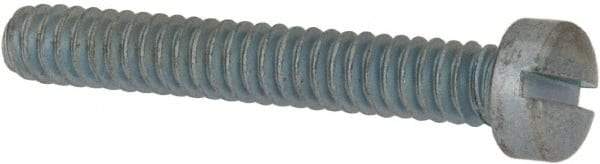 Value Collection - #10-24 UNC, 1-1/4" Length Under Head Slotted Drive Machine Screw - Fillister Head, Grade J82 Steel, Zinc-Plated Finish, Without Washer - Industrial Tool & Supply