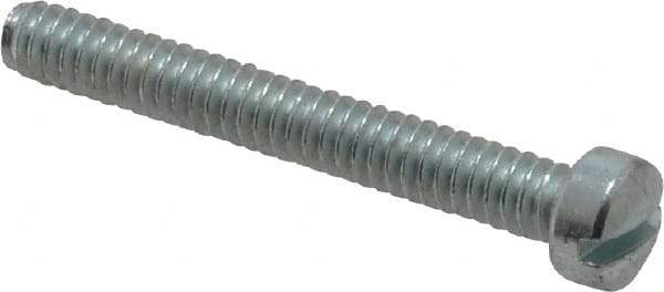 Value Collection - #10-24 UNC, 1-1/2" Length Under Head Slotted Drive Machine Screw - Fillister Head, Grade J82 Steel, Zinc-Plated Finish, Without Washer - Industrial Tool & Supply