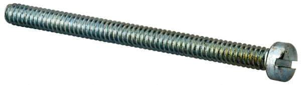Value Collection - #10-24 UNC, 2-1/2" Length Under Head Slotted Drive Machine Screw - Fillister Head, Grade J82 Steel, Zinc-Plated Finish, Without Washer - Industrial Tool & Supply