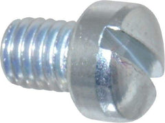 Value Collection - #10-32 UNF, 1/4" Length Under Head Slotted Drive Machine Screw - Fillister Head, Grade J82 Steel, Zinc-Plated Finish, Without Washer - Industrial Tool & Supply