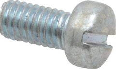 Value Collection - #10-32 UNF, 3/8" Length Under Head Slotted Drive Machine Screw - Fillister Head, Grade 2 Steel, Zinc-Plated Finish, Without Washer - Industrial Tool & Supply