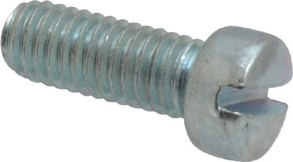 Value Collection - #10-32 UNF, 1/2" Length Under Head Slotted Drive Machine Screw - Fillister Head, Grade 2 Steel, Zinc-Plated Finish, Without Washer - Industrial Tool & Supply