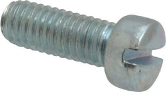 Value Collection - #10-32 UNF, 1/2" Length Under Head Slotted Drive Machine Screw - Fillister Head, Grade 2 Steel, Zinc-Plated Finish, Without Washer - Industrial Tool & Supply