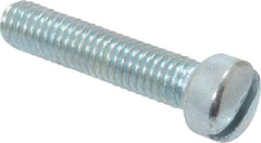 Value Collection - #10-32 UNF, 7/8" Length Under Head Slotted Drive Machine Screw - Fillister Head, Grade 2 Steel, Zinc-Plated Finish, Without Washer - Industrial Tool & Supply