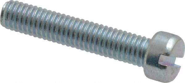 Value Collection - #10-32 UNF, 1" Length Under Head Slotted Drive Machine Screw - Fillister Head, Grade 2 Steel, Zinc-Plated Finish, Without Washer - Industrial Tool & Supply