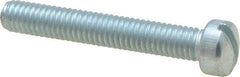 Value Collection - #10-32 UNF, 1-1/4" Length Under Head Slotted Drive Machine Screw - Fillister Head, Grade J82 Steel, Zinc-Plated Finish, Without Washer - Industrial Tool & Supply