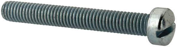 Value Collection - #10-32 UNF, 1-1/2" Length Under Head Slotted Drive Machine Screw - Fillister Head, Grade J82 Steel, Zinc-Plated Finish, Without Washer - Industrial Tool & Supply
