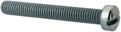 Value Collection - #10-32 UNF, 1-1/2" Length Under Head Slotted Drive Machine Screw - Fillister Head, Grade J82 Steel, Zinc-Plated Finish, Without Washer - Industrial Tool & Supply