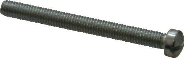 Value Collection - #10-32 UNF, 2" Length Under Head Slotted Drive Machine Screw - Fillister Head, Grade J82 Steel, Zinc-Plated Finish, Without Washer - Industrial Tool & Supply