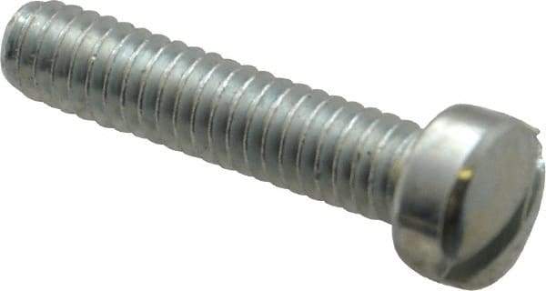 Value Collection - #12-24 UNC, 1" Length Under Head Slotted Drive Machine Screw - Fillister Head, Grade J82 Steel, Zinc-Plated Finish, Without Washer - Industrial Tool & Supply