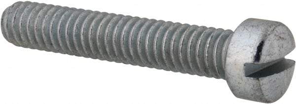 Value Collection - #12-24 UNC, 1-1/4" Length Under Head Slotted Drive Machine Screw - Fillister Head, Grade 2 Steel, Zinc-Plated Finish, Without Washer - Industrial Tool & Supply
