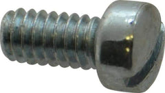 Value Collection - 1/4-20 UNC, 1/2" Length Under Head Slotted Drive Machine Screw - Fillister Head, Grade 2 Steel, Zinc-Plated Finish, Without Washer - Industrial Tool & Supply
