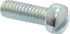 Value Collection - 1/4-20 UNC, 3/4" Length Under Head Slotted Drive Machine Screw - Fillister Head, Grade 2 Steel, Zinc-Plated Finish, Without Washer - Industrial Tool & Supply