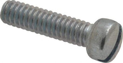 Value Collection - 1/4-20 UNC, 1" Length Under Head Slotted Drive Machine Screw - Fillister Head, Grade 2 Steel, Zinc-Plated Finish, Without Washer - Industrial Tool & Supply