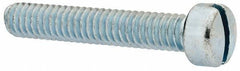 Value Collection - 1/4-20 UNC, 1-1/2" Length Under Head Slotted Drive Machine Screw - Fillister Head, Grade J82 Steel, Zinc-Plated Finish, Without Washer - Industrial Tool & Supply