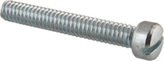 Value Collection - 1/4-20 UNC, 1-3/4" Length Under Head Slotted Drive Machine Screw - Fillister Head, Grade 2 Steel, Zinc-Plated Finish, Without Washer - Industrial Tool & Supply