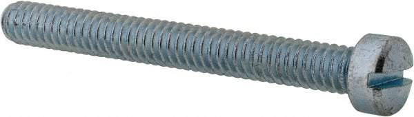 Value Collection - 1/4-20 UNC, 2-1/4" Length Under Head Slotted Drive Machine Screw - Fillister Head, Grade 2 Steel, Zinc-Plated Finish, Without Washer - Industrial Tool & Supply