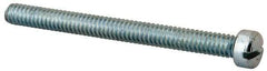 Value Collection - 1/4-20 UNC, 2-3/4" Length Under Head Slotted Drive Machine Screw - Fillister Head, Grade J82 Steel, Zinc-Plated Finish, Without Washer - Industrial Tool & Supply